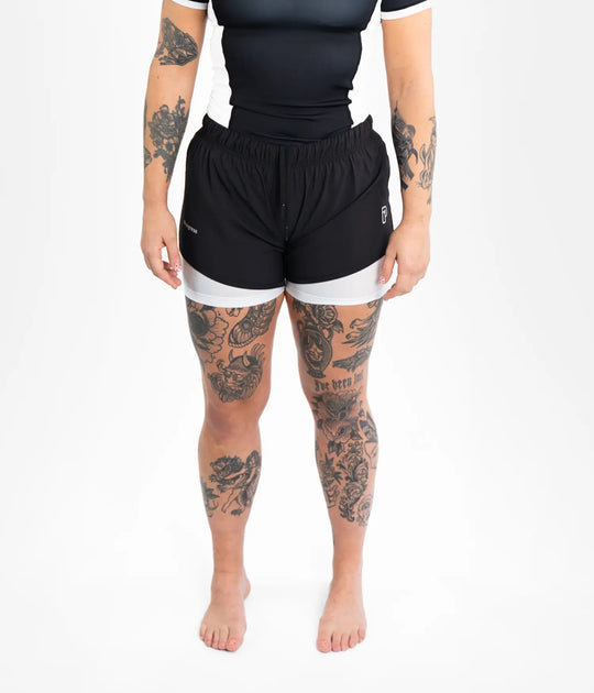 Women's Academy + Hybrid Shorts - Black/White