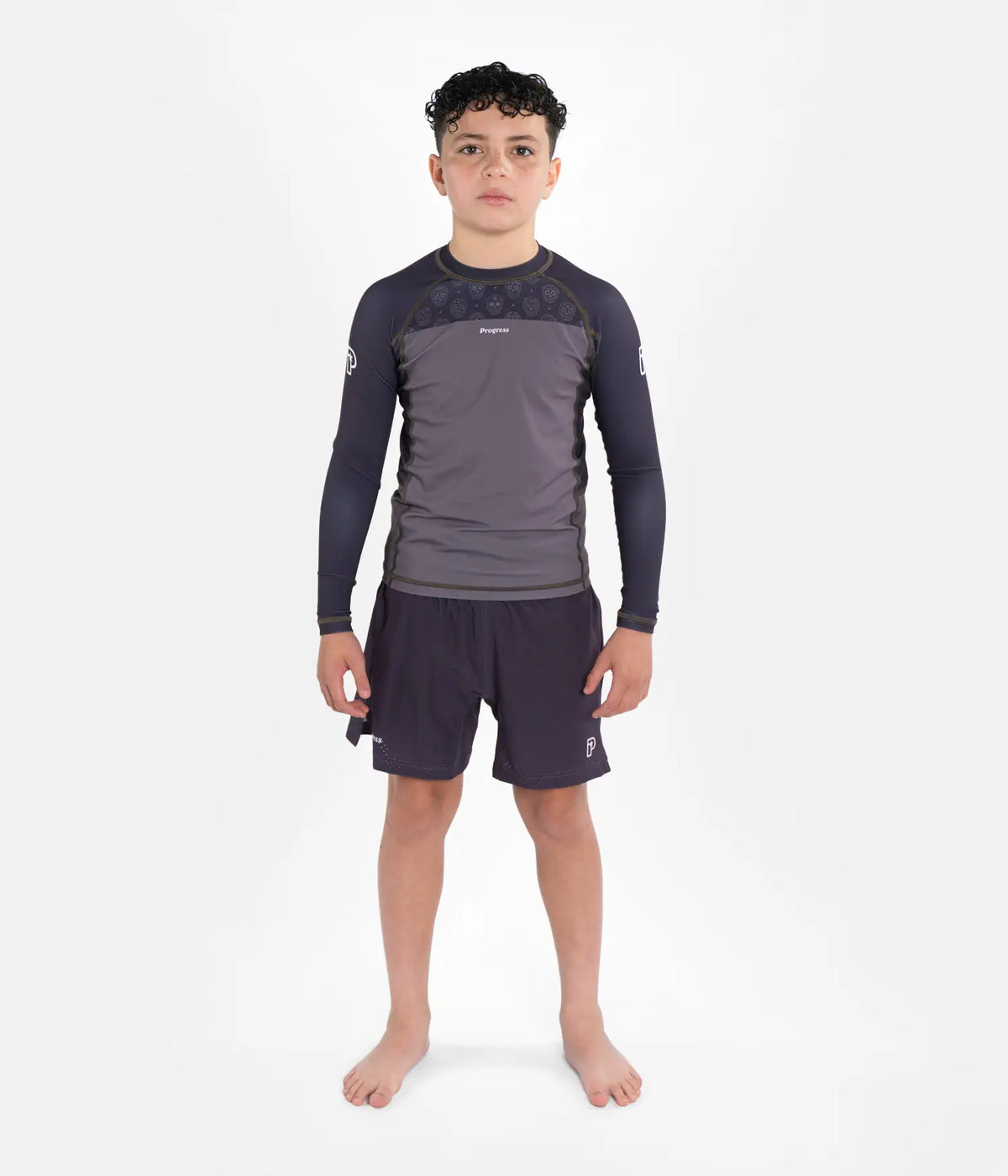 Kids Calavera Rashguard Longsleeve - Brown