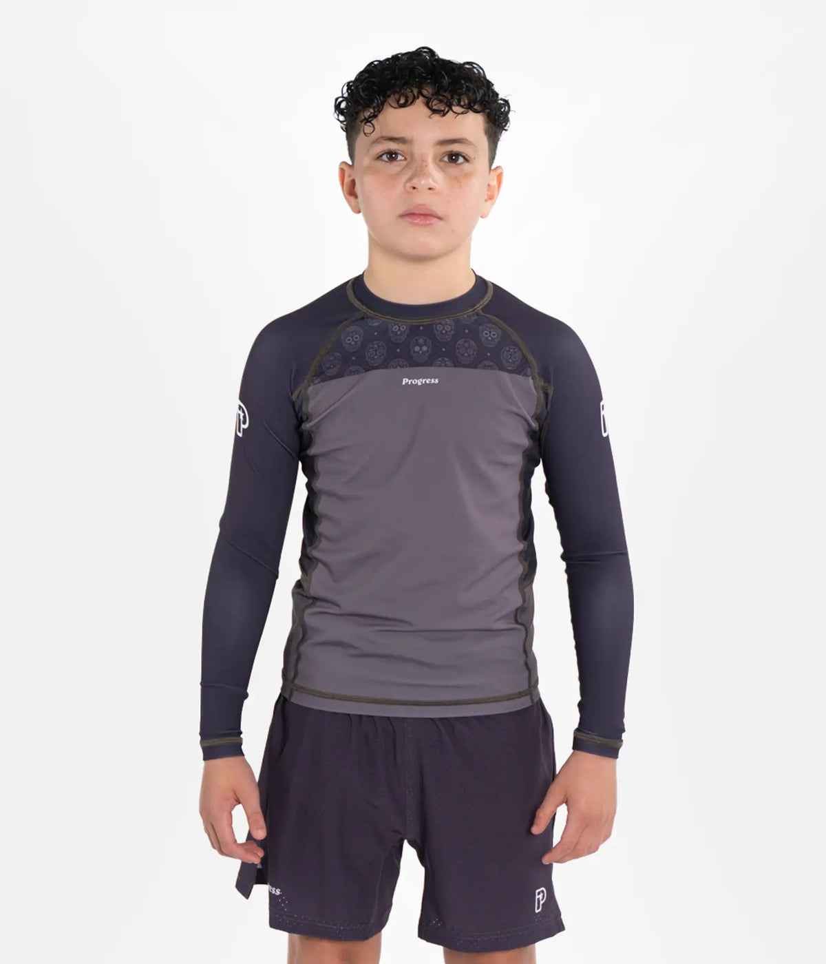 Kids Calavera Rashguard Longsleeve - Brown