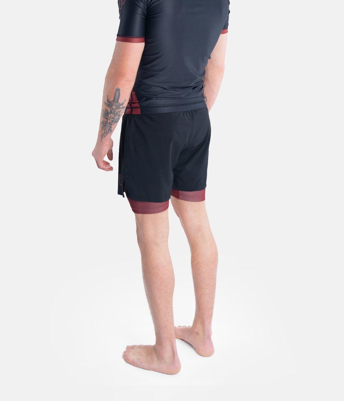 Academy + Hybrid Shorts - Black &amp; Maroon