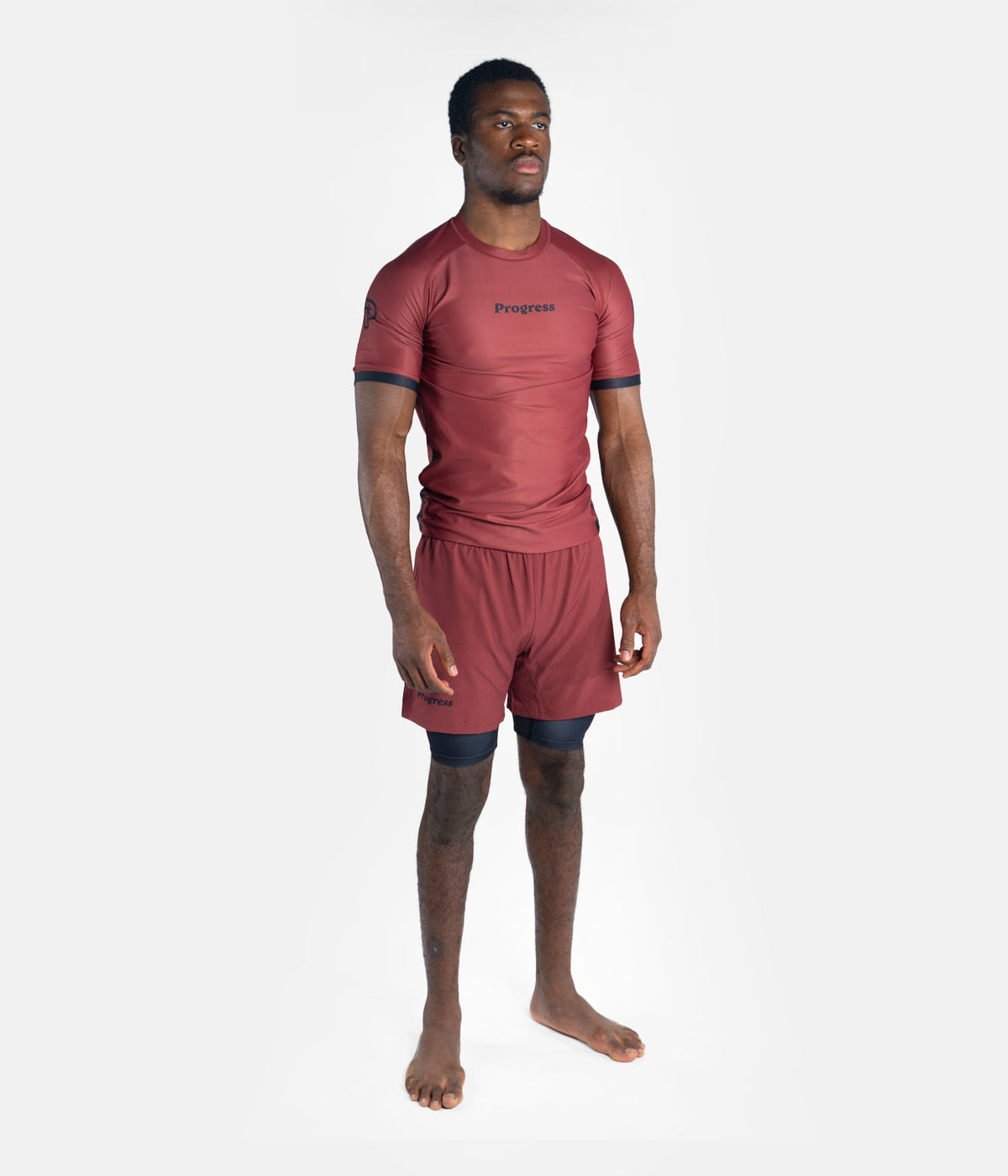 Academy + Rash Guard - Maroon &amp; Black